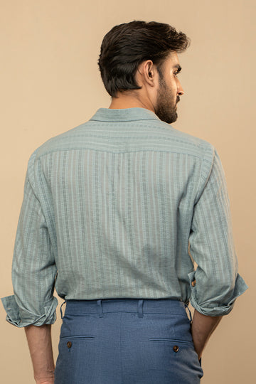 STONE BLUE LINEN SHIRT